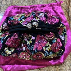 Vera Bradley 25th Anniversary Floral Embroidery Kisslock evening bag